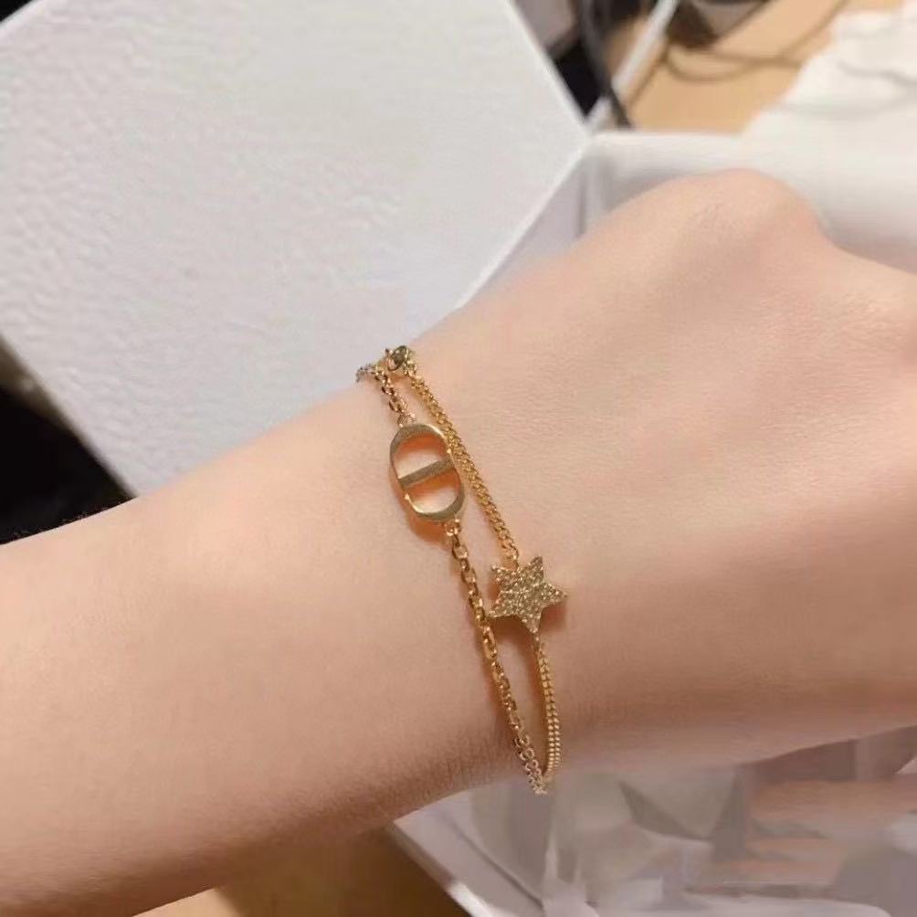 Light Luxury Double-Layered Star and Letter Element Women's Bracelet/Necklace