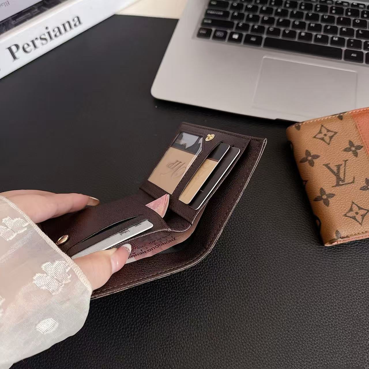 Classic Monogram Multi-Color Zipper Short Wallet