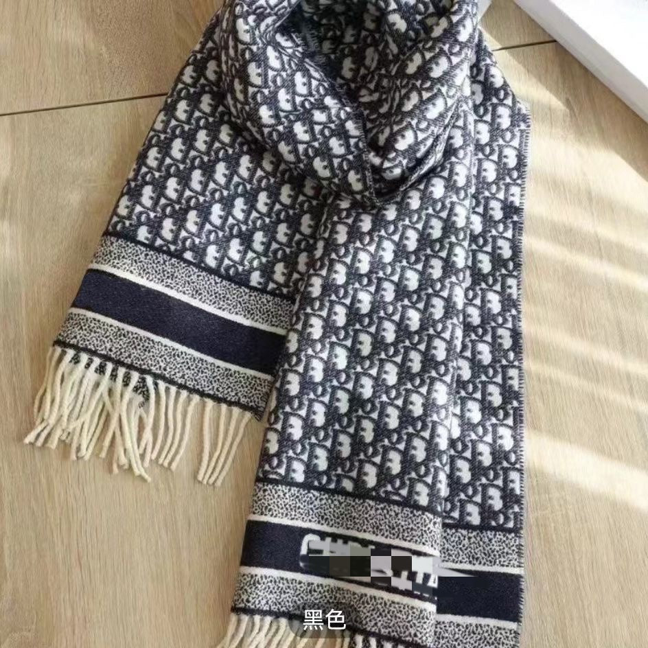 Contrast Letter Casual Warm Scarf