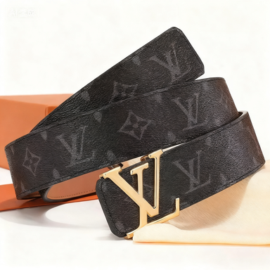 Classic Letter Buckle Men's Belt, Stylish Texture Shows Quality