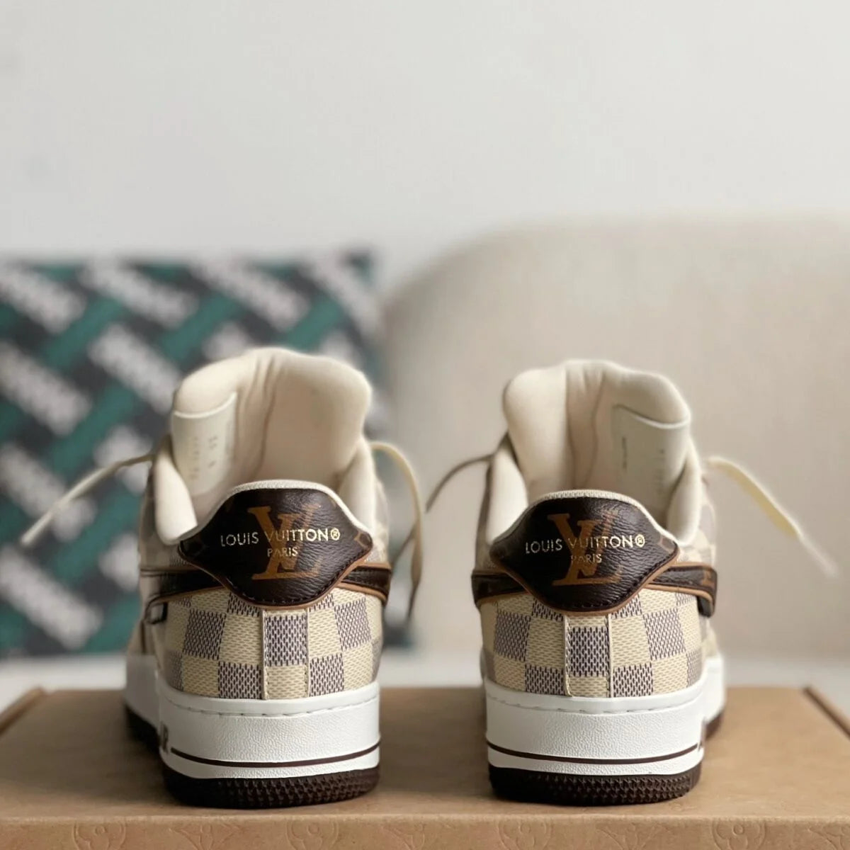 Checkered Jacquard Low-Top Casual Sneakers