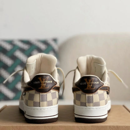 Checkered Jacquard Low-Top Casual Sneakers