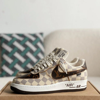 Checkered Jacquard Low-Top Casual Sneakers