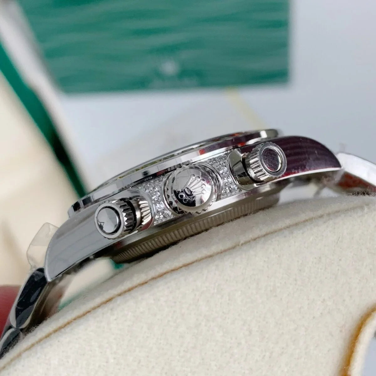 Multi-Gem Bezel Chronograph Mechanical Watch