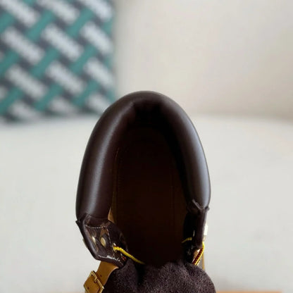 Brown Jacquard High-Top Work Boots