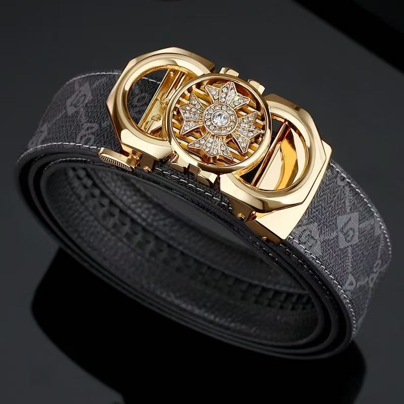 Fashionable Patterned Automatic Buckle Men's Belt