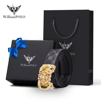 Fashionable Patterned Automatic Buckle Men's Belt