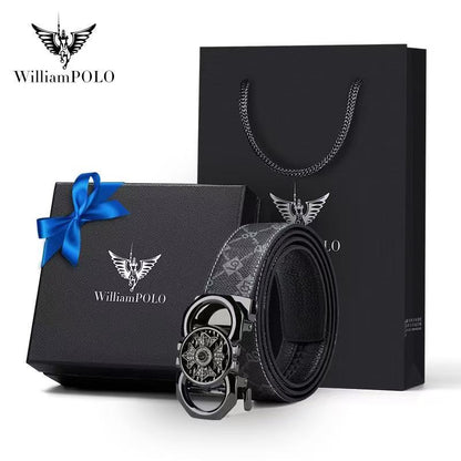 Fashionable Patterned Automatic Buckle Men's Belt