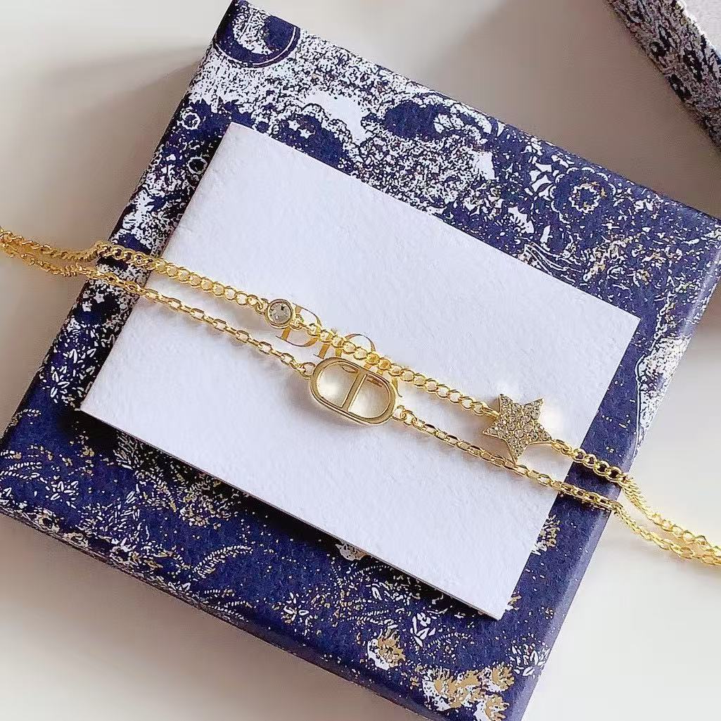 Light Luxury Double-Layered Star and Letter Element Women's Bracelet/Necklace