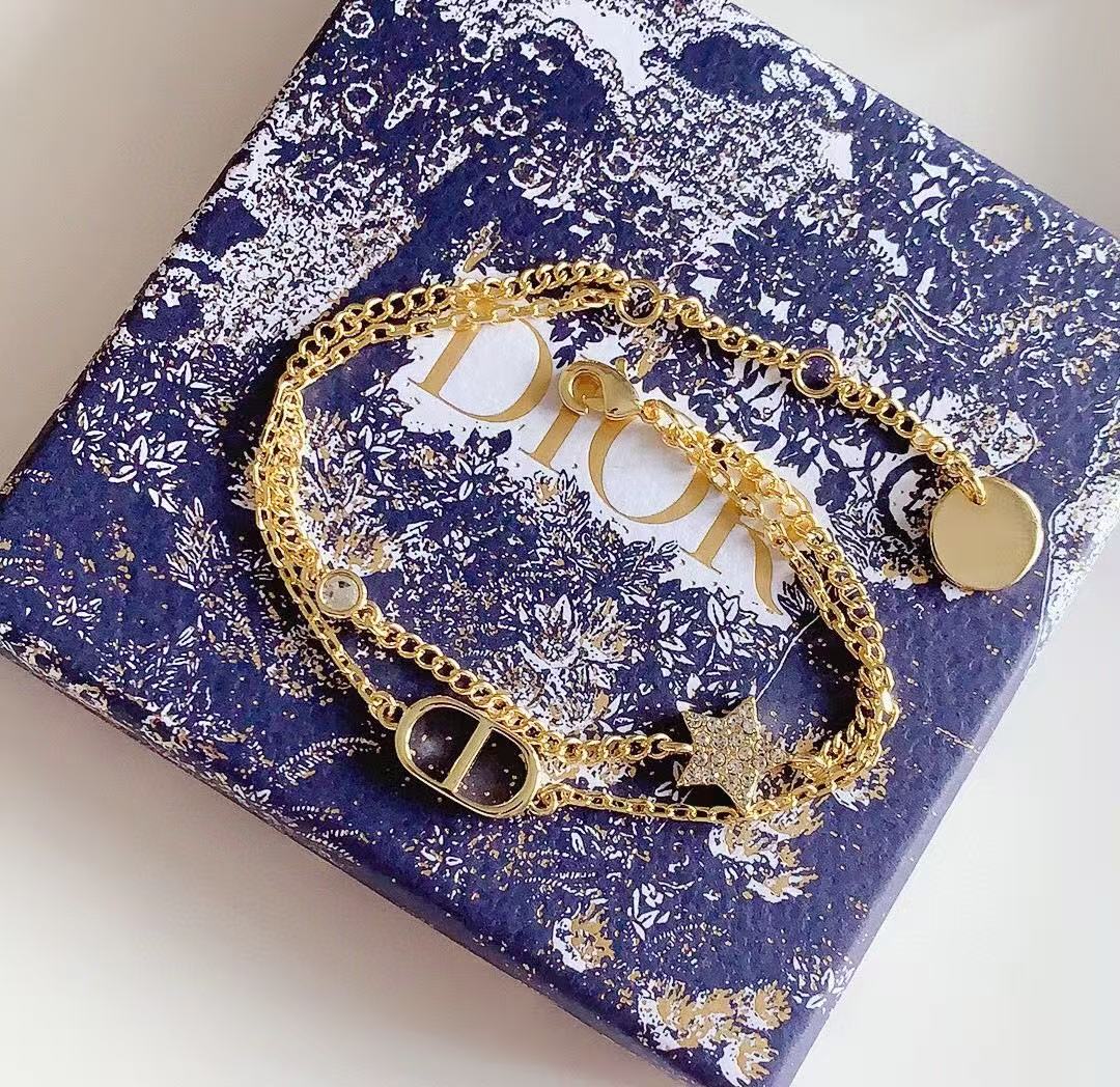 Light Luxury Double-Layered Star and Letter Element Women's Bracelet/Necklace