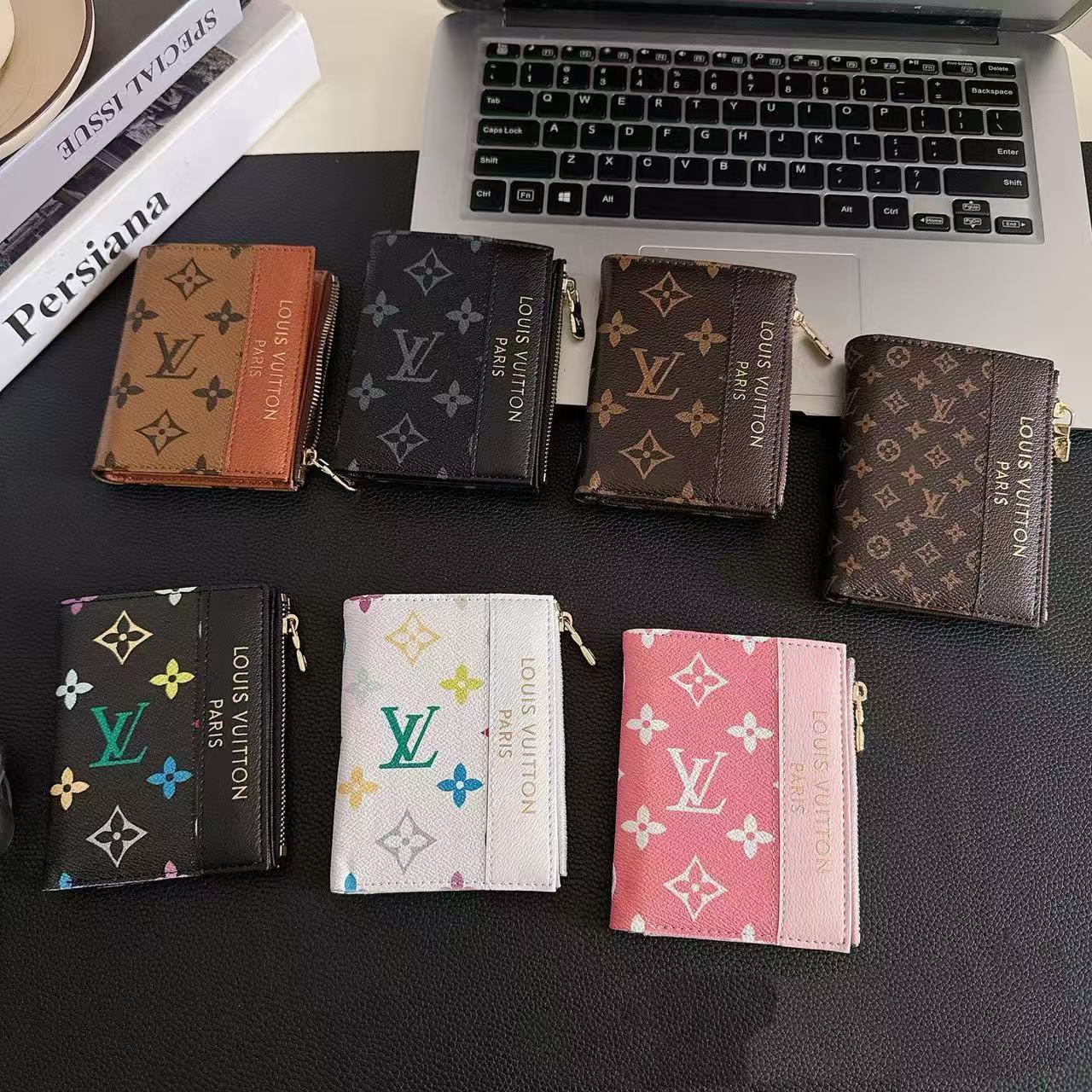 Classic Monogram Multi-Color Zipper Short Wallet