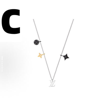 Minimalist Enamel Pendant Necklace, Butterfly Charm Chain