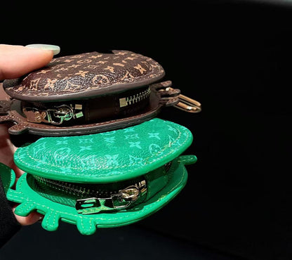 Fun Crab-shaped Monogram Earphone Case Creative Zippered Bluetooth Headphone Pouch