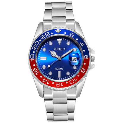 Multi-Color Bezel Versatile Business Wristwatch