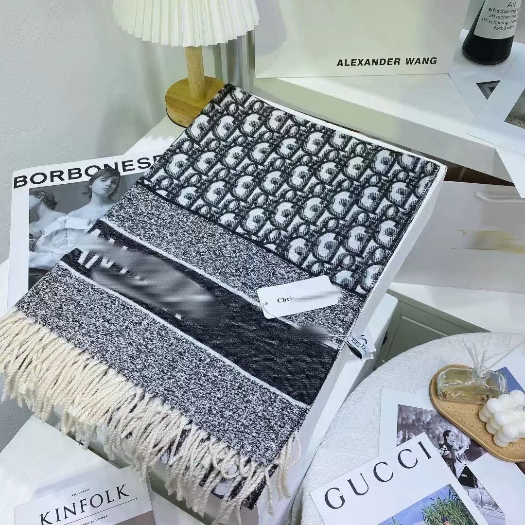 Contrast Letter Casual Warm Scarf