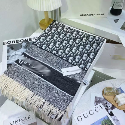 Contrast Letter Casual Warm Scarf