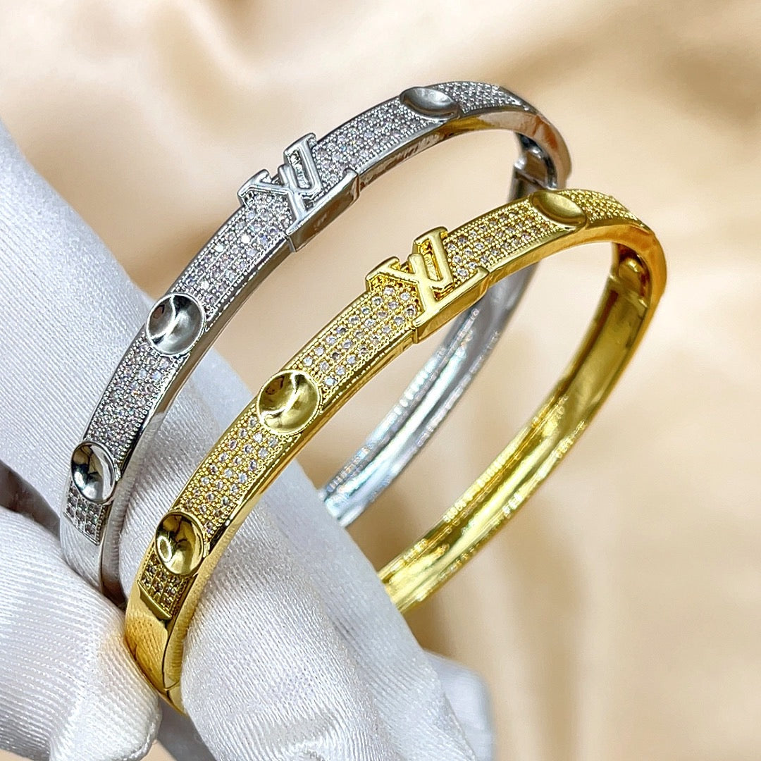 Gold & Silver Two-Tone Stylish Decorative Bracelet