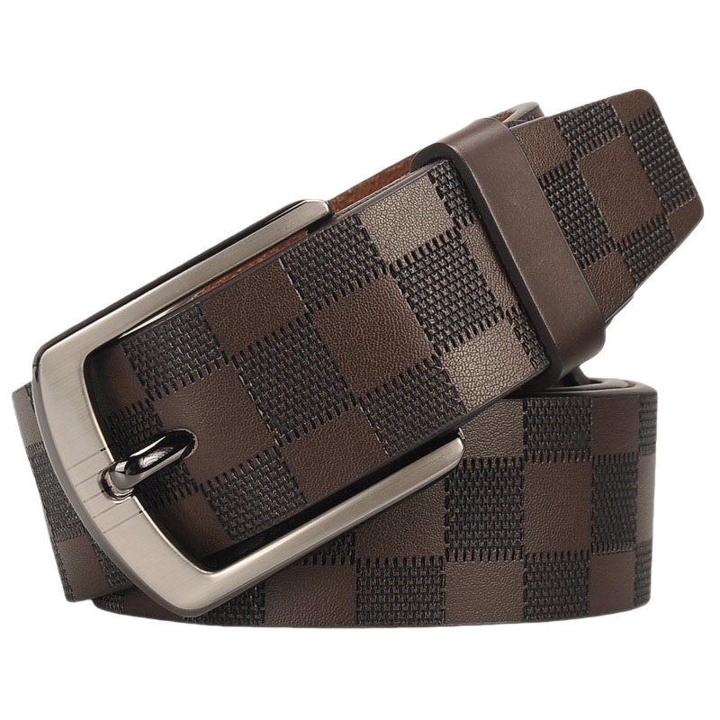 Checkered Embossed Business Casual Belt