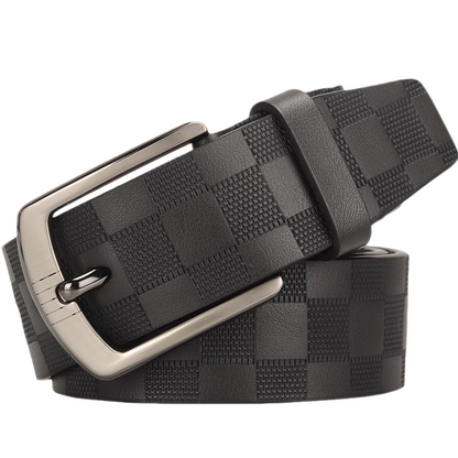 Checkered Embossed Business Casual Belt