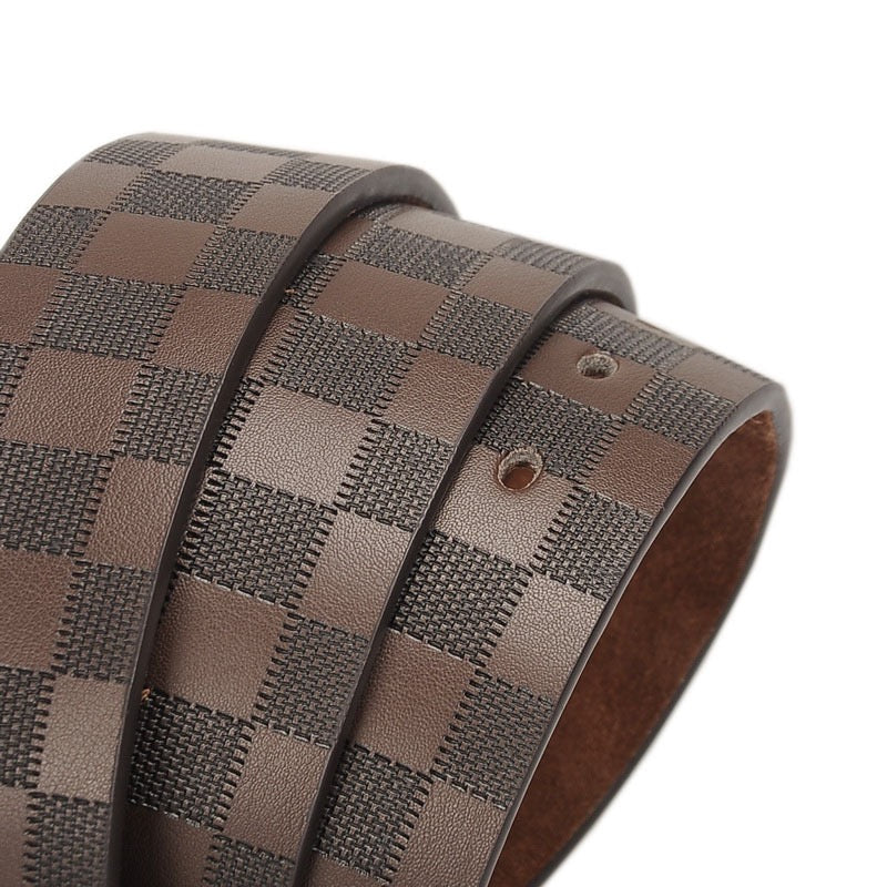 Checkered Embossed Business Casual Belt