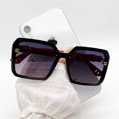 Color-Block Temple Square UV Protection Sunglasses