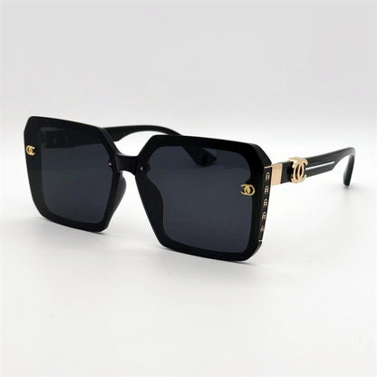 Color-Block Temple Square UV Protection Sunglasses