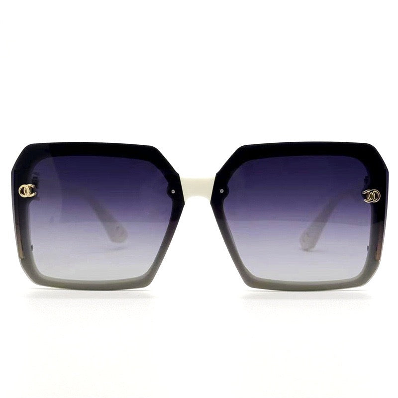 Color-Block Temple Square UV Protection Sunglasses