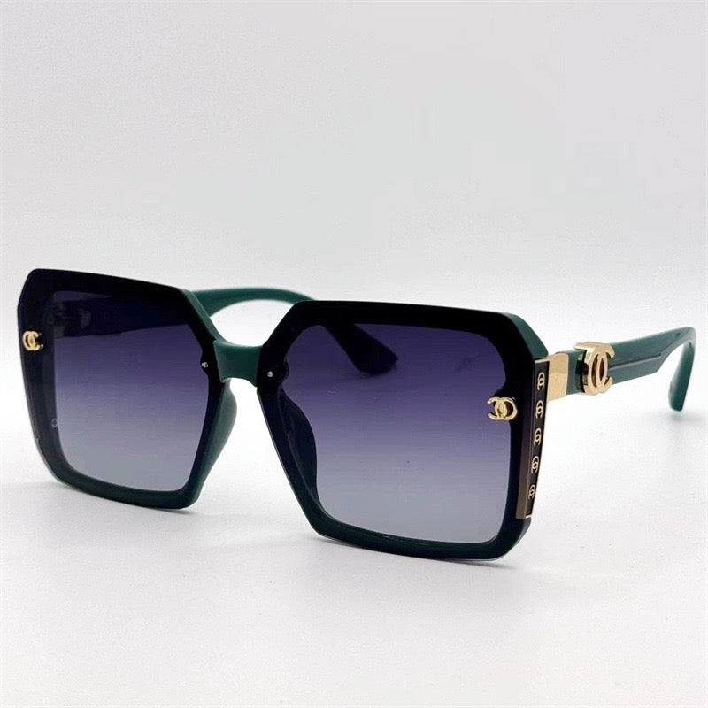 Color-Block Temple Square UV Protection Sunglasses