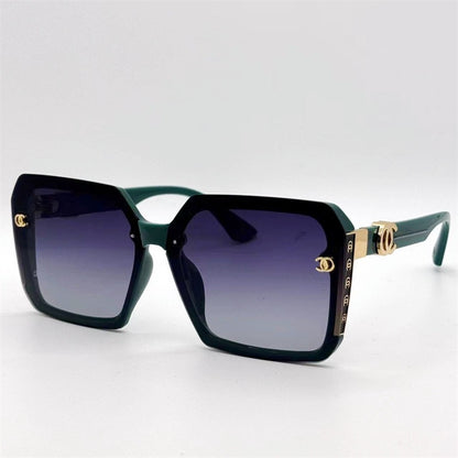 Color-Block Temple Square UV Protection Sunglasses
