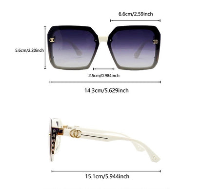 Color-Block Temple Square UV Protection Sunglasses
