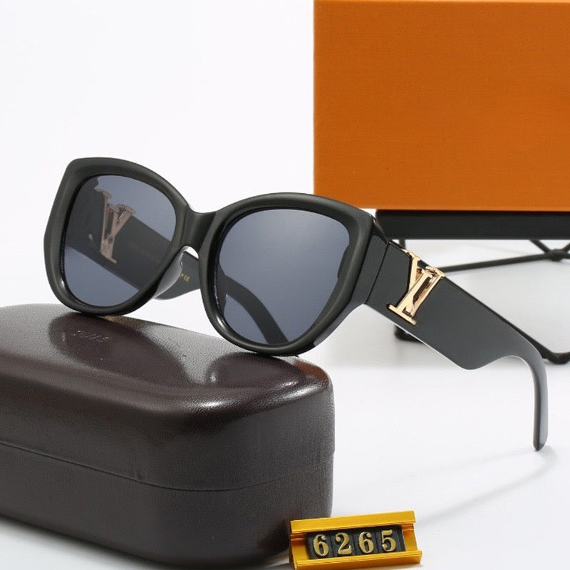 Light-Tone Gold-Accent Oval-Frame Sunglasses