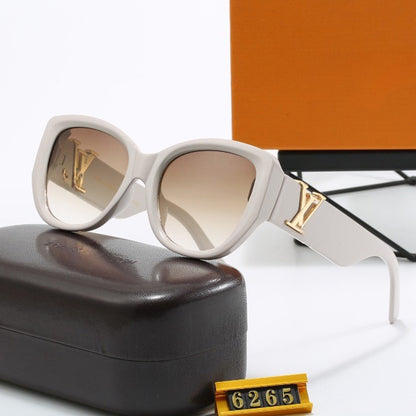 Light-Tone Gold-Accent Oval-Frame Sunglasses