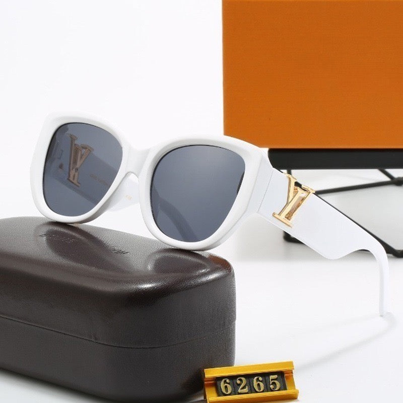 Light-Tone Gold-Accent Oval-Frame Sunglasses