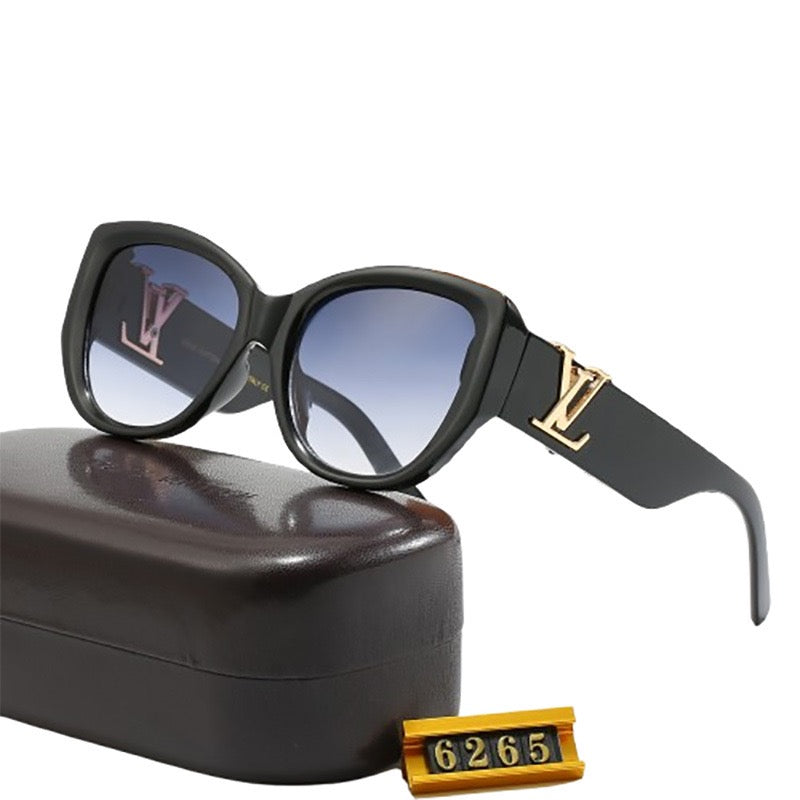 Light-Tone Gold-Accent Oval-Frame Sunglasses