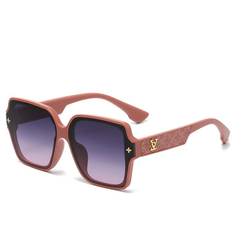 Color-Block Jacquard Oversized Stylish Sunglasses