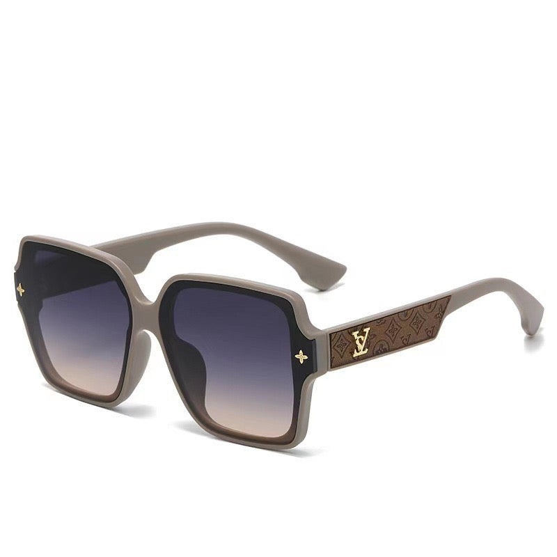 Color-Block Jacquard Oversized Stylish Sunglasses