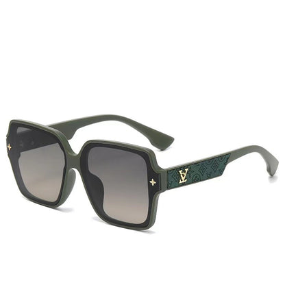 Color-Block Jacquard Oversized Stylish Sunglasses
