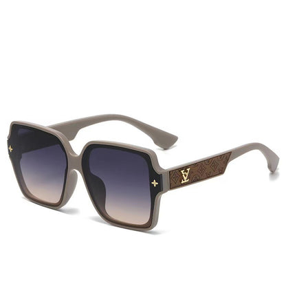Color-Block Jacquard Oversized Stylish Sunglasses