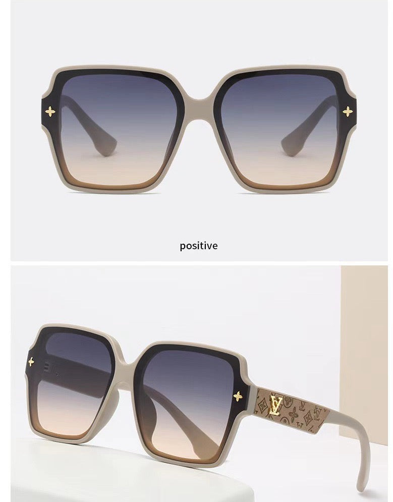 Color-Block Jacquard Oversized Stylish Sunglasses