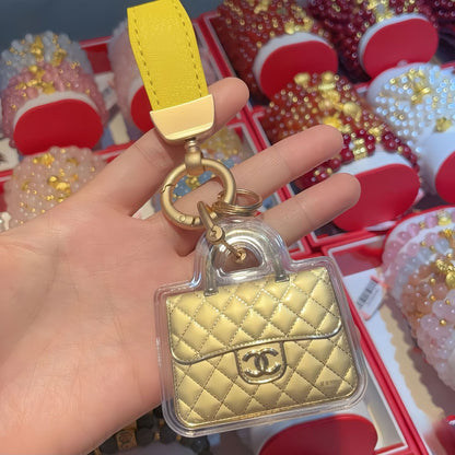 Gold Keychain Charms in Luxury Handbag Styles