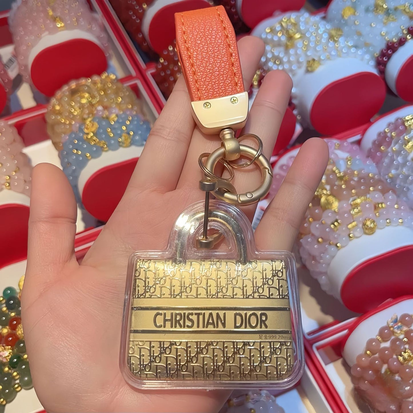 Gold Keychain Charms in Luxury Handbag Styles