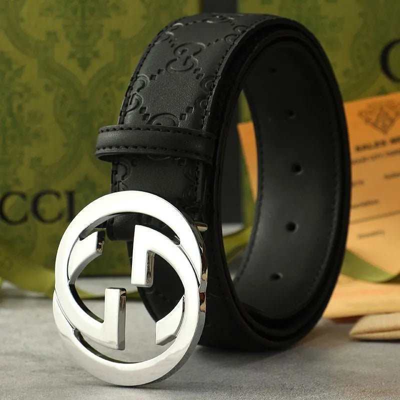 Men's Belt with Pattern Texture, Taste Shown in Details
