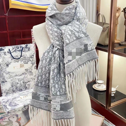 Contrast Letter Casual Warm Scarf