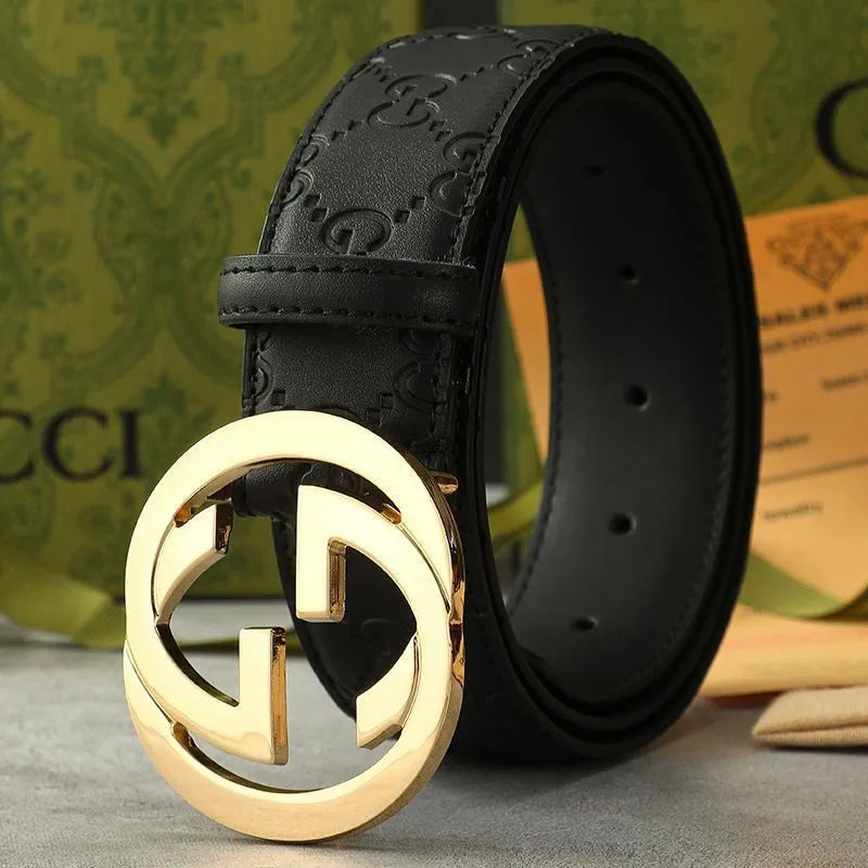 Men's Belt with Pattern Texture, Taste Shown in Details