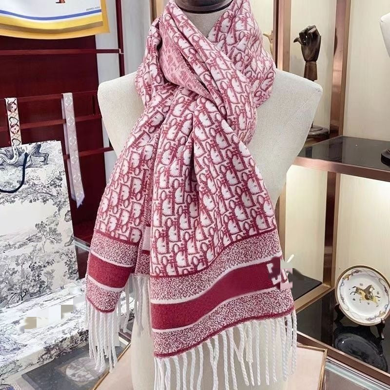 Contrast Letter Casual Warm Scarf