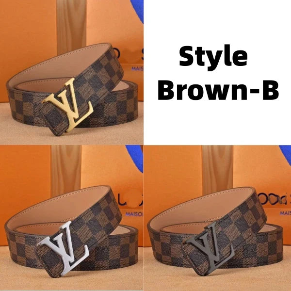 Classic Letter Buckle Men's Belt, Stylish Texture Shows Quality Delivery within 5 to 8 days There is a gift box.