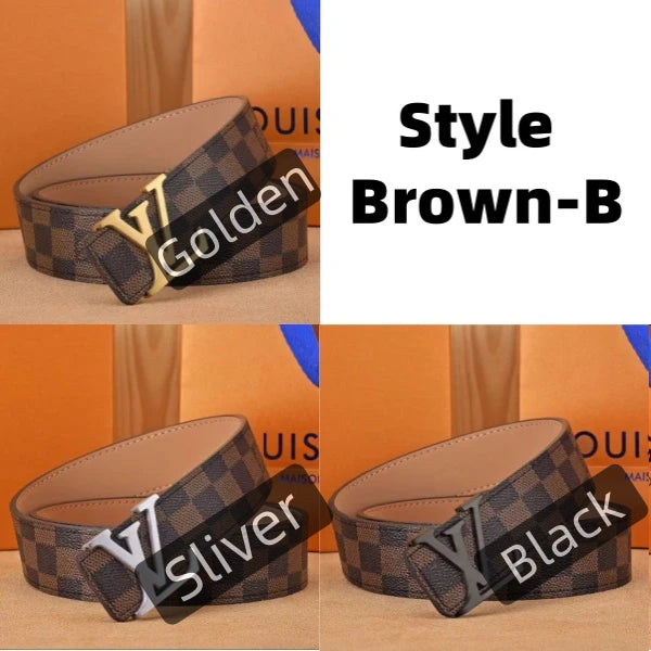 Classic Letter Buckle Men's Belt, Stylish Texture Shows Quality Delivery within 5 to 8 days There is a gift box.