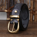 Vintage - Style Men's Belt with Copper Buckle