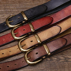 Vintage - Style Men's Belt with Copper Buckle