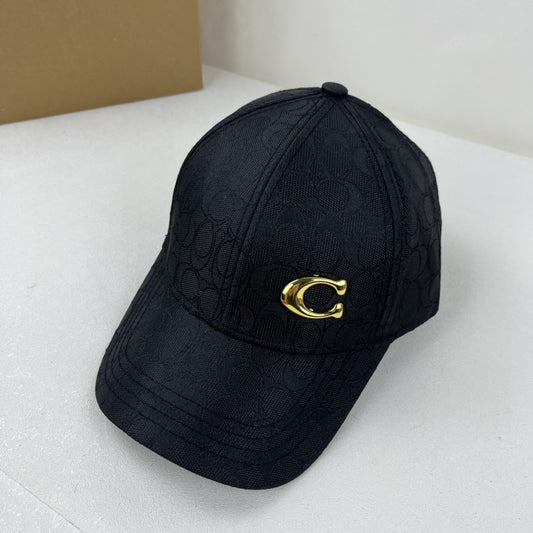 Classic Jacquard Metal Logo Baseball Cap